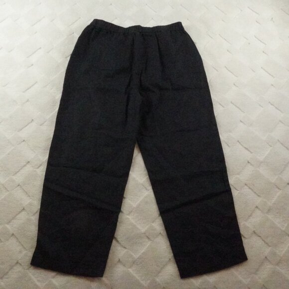 Quince Linen Pull On Pants Womens Medium Black Pull On Stretch Straight Leg - Picture 10 of 11